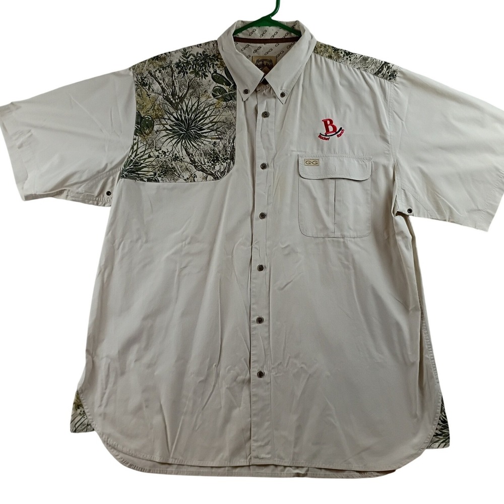 Game Guard Fishing Shirt Mens XL* Tan Desert Camo Cactus Rockin Ranch Cotton S/S